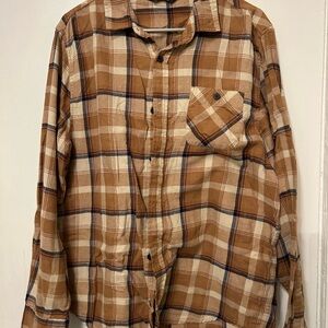 Alpine Men's Tan and Cream Plaid Shirt